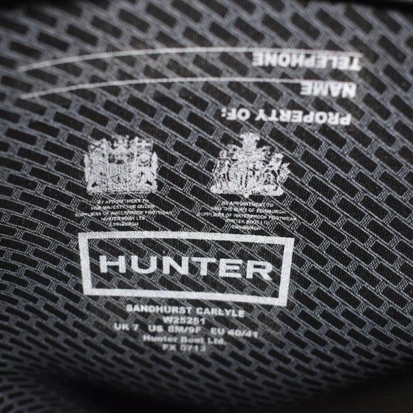 Hunter Sandhurst Carlyle Black Gloss Rain Boots Women's Size 9 Tall Waterproof - Picture 9 of 12